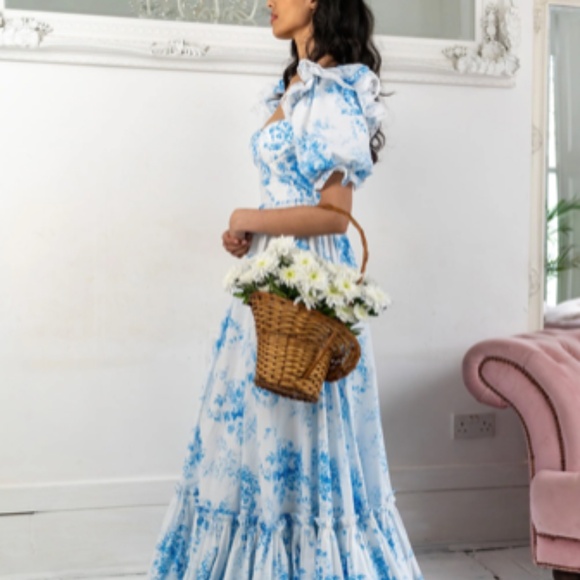 Fanciful Doll Floral Blue Maxi Dress - Picture 9 of 13